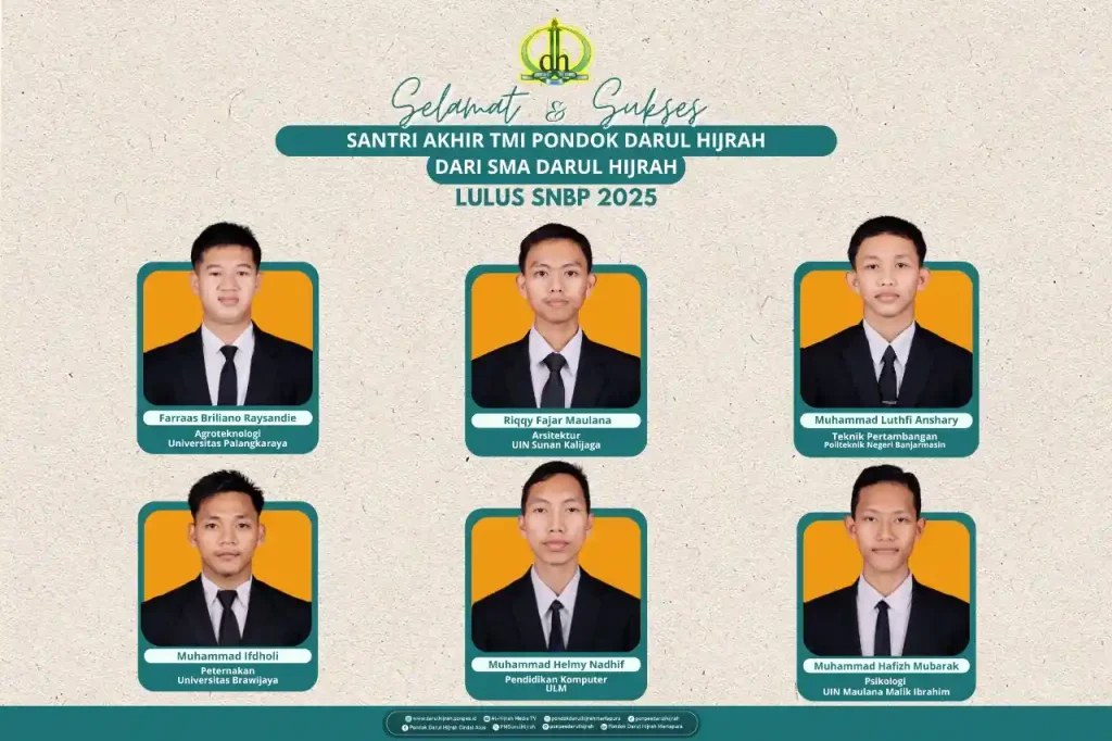 enam santri SMA darul hijrah setelah pengumuman seleksi snbp 2025 berhasil lolos snbp tahun ini