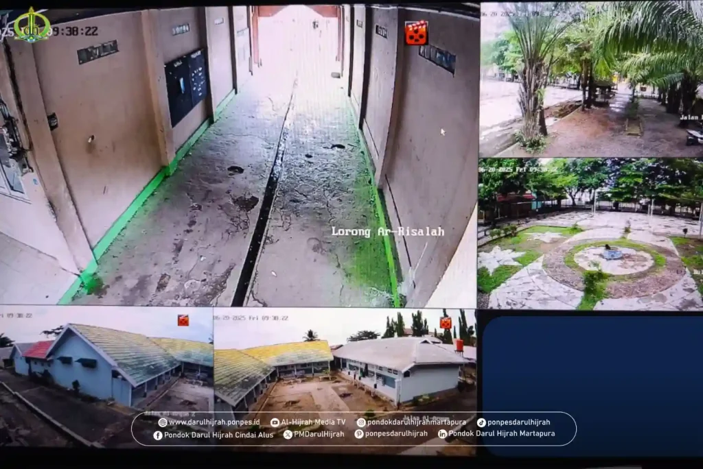 layar pantau fasilitas keamanan terus ditingkatkan di Pondok Darul Hijrah Cindai alus khususnya asrama dan area rawan