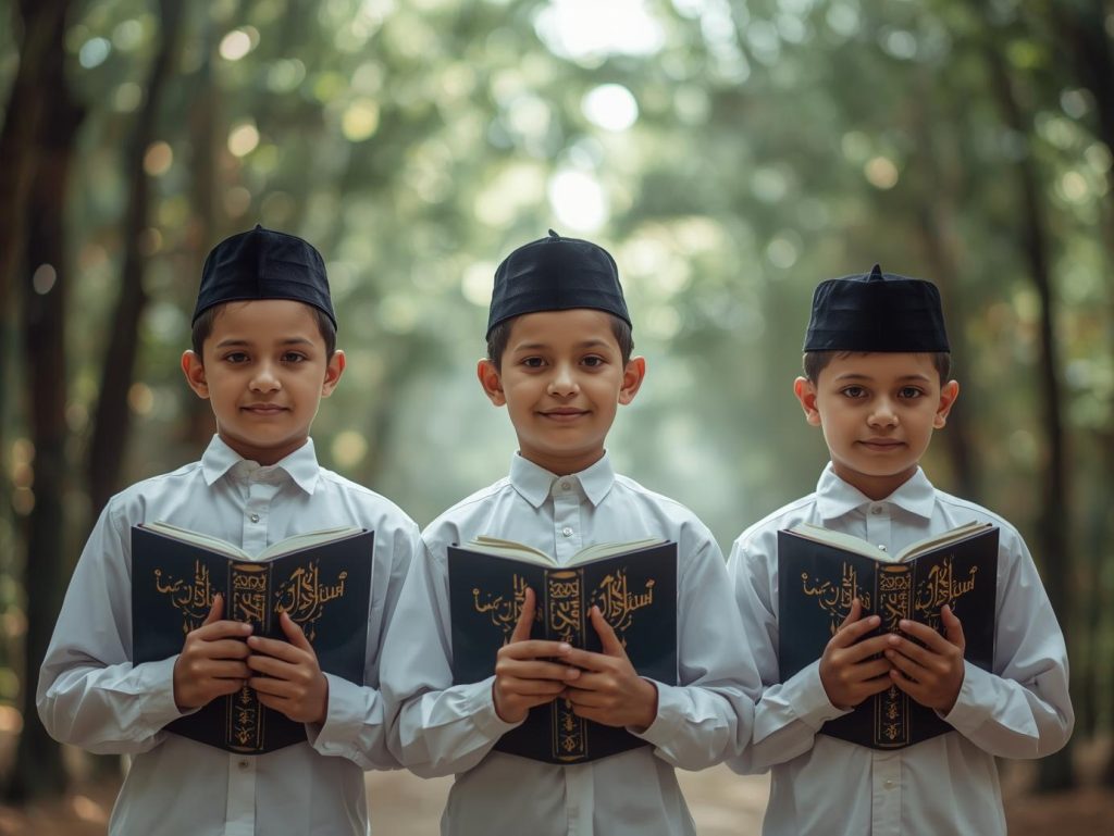 santri memegang buku